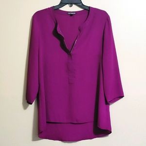 EXPRESS Bright fuschia zipper blouse
